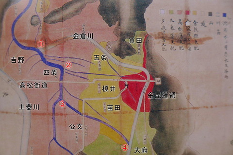 満濃池水掛かり図