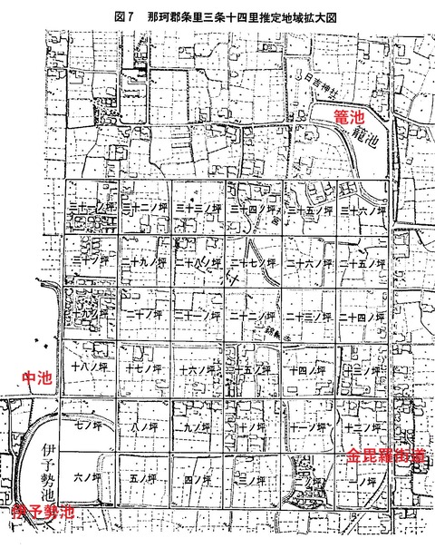 三条の金刀比羅寺領　珂郡条里三条１４里