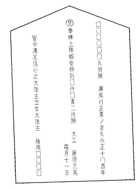 山城梅宮神社創建並再建棟札2　大西覚用