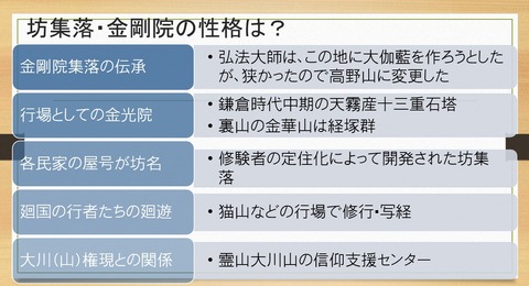 坊集落・金剛院の性格は