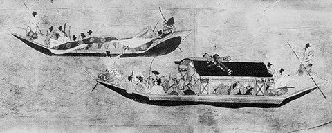 法然上人行状絵図３４貫　淀川を下る船