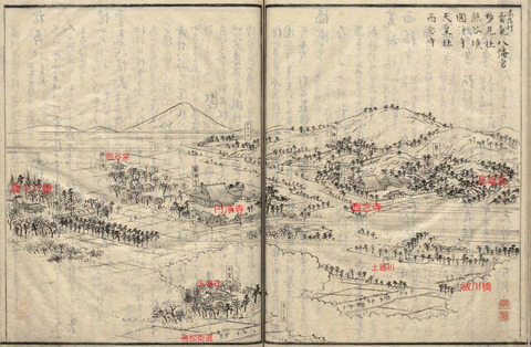 讃岐国名勝図会　髙松街道　土器川・四条