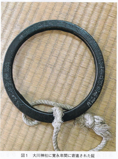 大川神社に奉納された雨乞い用の鉦