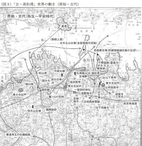 古代髙松平野の物流図