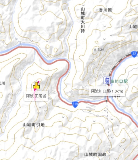 阿波田尾城２　大西覚用