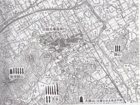 旧練兵場遺跡 銅剣出土状況