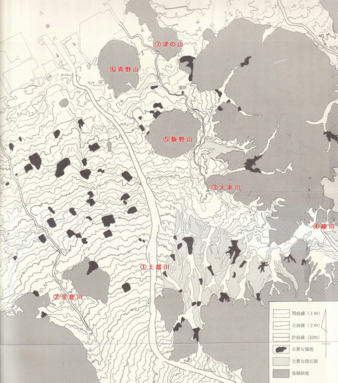 土器川 流路等高線