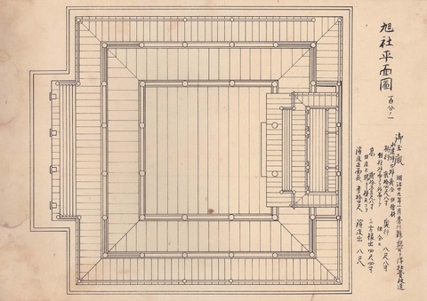 旭社平面図　神社明細帳附図