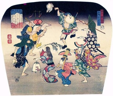 歌川広重「古代踊尽し 盆のおどり