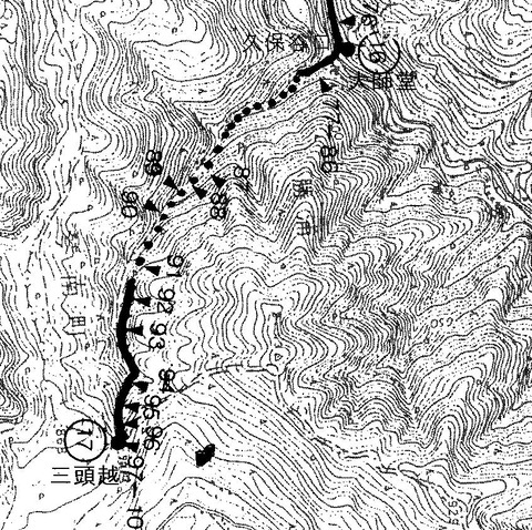 三頭越 丁石配置