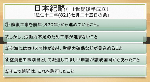 日本紀略の満濃池記述(要点)