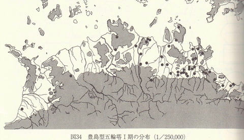 豊島型五輪塔分布図