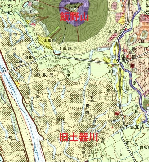 大束川旧流路（旧土器川の流れ込み）