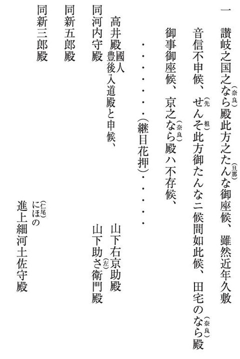 伊勢御師の讃岐檀那リスト 山本郷周辺4