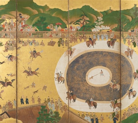 犬追物屏風2 17世紀