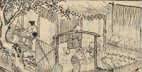 勝浦の葛布紡績・織布 讃岐国名勝図会