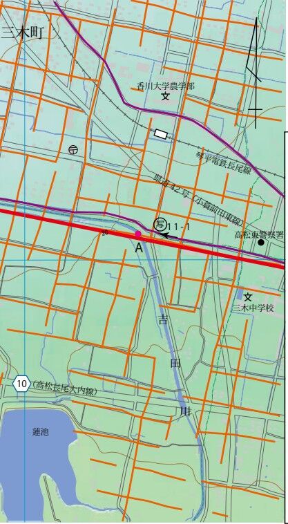 南海道　三木町農学部周辺