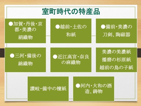 室町時代の特産品