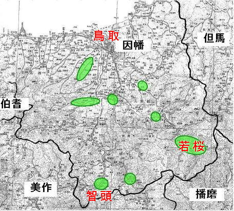 広峯御師の檀那地図