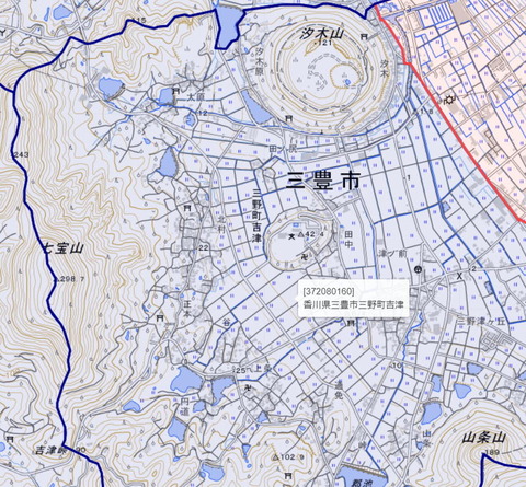 中世三野湾 吉津復元地図