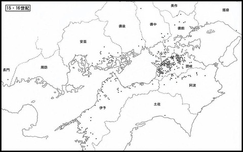 弥谷寺 石造物の流通エリア