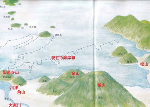 古代坂出海岸線復元図