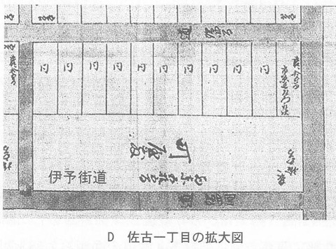 徳島城下町 左古の屋敷割図拡大