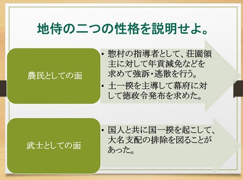 地侍に２つの側面