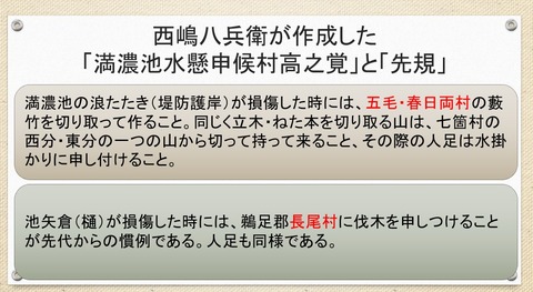 満濃池水懸申候村高之覚