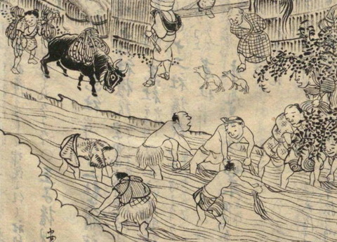 勝浦の葛布 洗い 讃岐国名勝図会