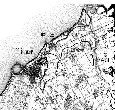 道隆寺　中世地形復元図
