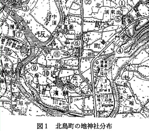阿波北島町の地鎮さん分布図