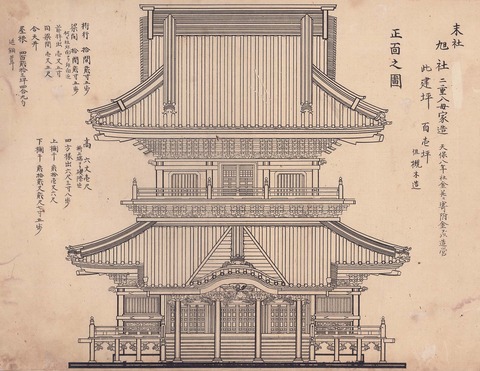 旭社正面　神社明細帳附図
