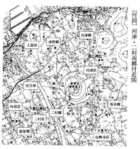 川津・二村郷地図