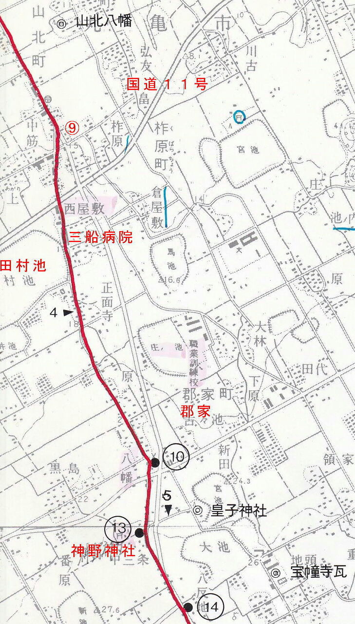 金毘羅参詣名所図会に見る丸亀街道 その2 丸戸交差点から神野