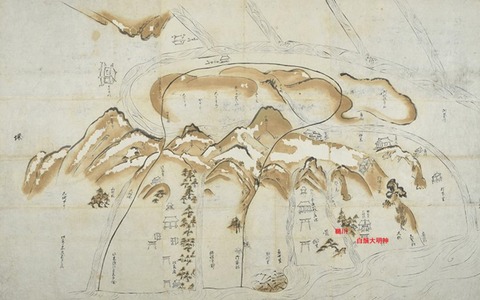 比良荘堺相論絵図 白鬚神社