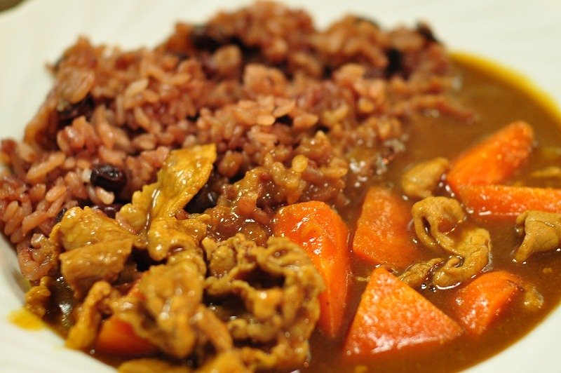 おきらくごくらく 豆ご飯が赤くなった おきらくごくらく 豆ご飯が赤くなった