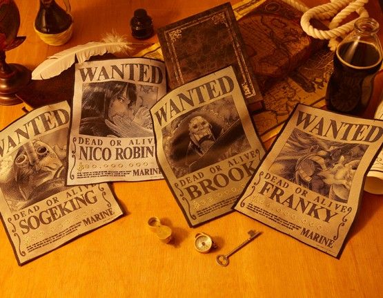 織アートthe手配書 ウソップ ロビン ブルック フランキー チョッパーマニア ワンピースフィギュア情報