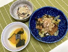 なすとみょうが・南瓜・キャベツと厚揚げ煮