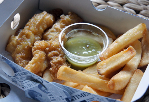 マリンのフィッシュアンドチップスをテイクアウト