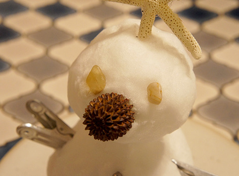 東京にきて初の雪だるまづくり