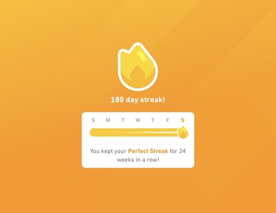 Duolingo 180日継続