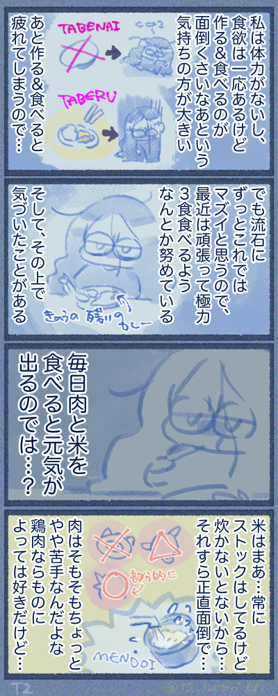 なんとか3食食べようとする