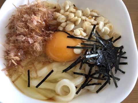 本日の昼食　うどん