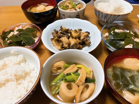 本日の夕食　あわびのバター醤油