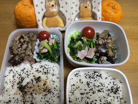 本日のお弁当　麻婆茄子