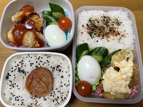 本日のお弁当　鱈のフライ