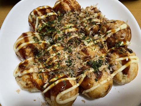 本日の夕食メニュー　たこ焼き