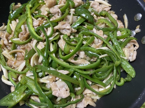 本日の夕食　青椒肉絲