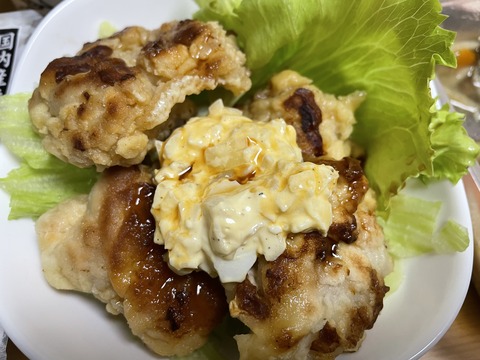 本日の夕食　タルタルチキン南蛮